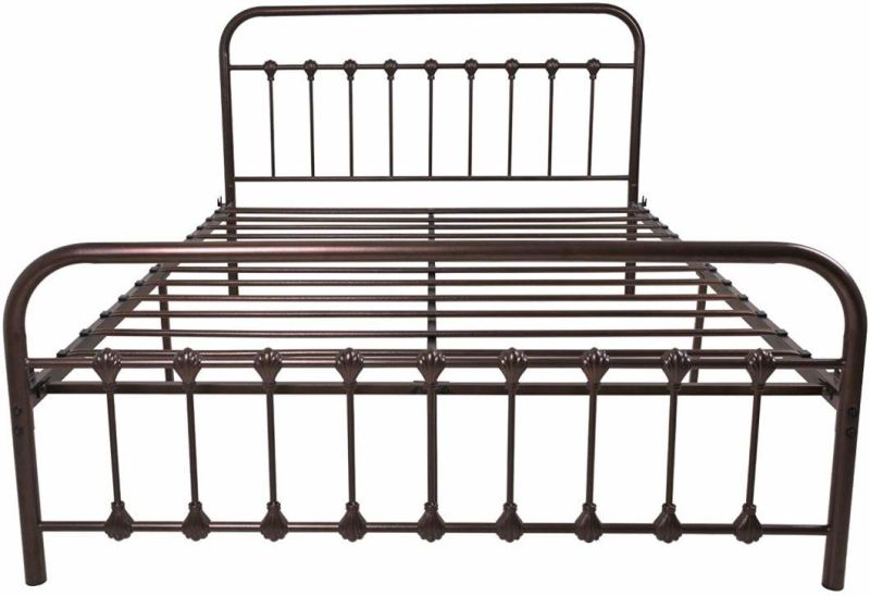 Simple and Generous Metal Bed Black White Iron Single Bed Metal Bed Frame Use for Bedroom