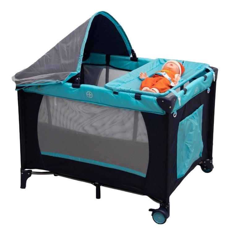 New Plastic Baby Playpen European Standard Hot Sale Baby Travel Cot with Changing Table