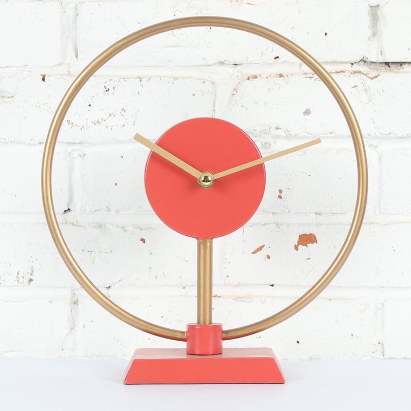 Iron Table Clock for Living Room, Simple Style Table Clock, Promotional Gift Desk Clock, Metal Mantel Clock
