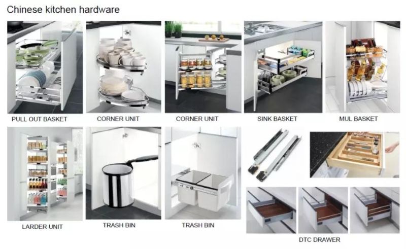 Professioanl Manufacturer Kitchen Cabinet Handle Drawer Luxury European Grey Kitchen Cabinet Kitchen Cabinets