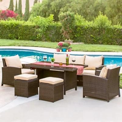 Patio Wicker Conversation Set All-Weather Rattan Outdoor Sectional Sofa Furniture