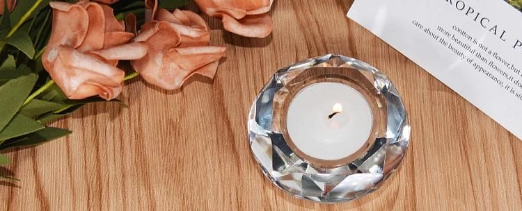 Crystal Diamond Shape Tealight Candlestick for Home Decoration