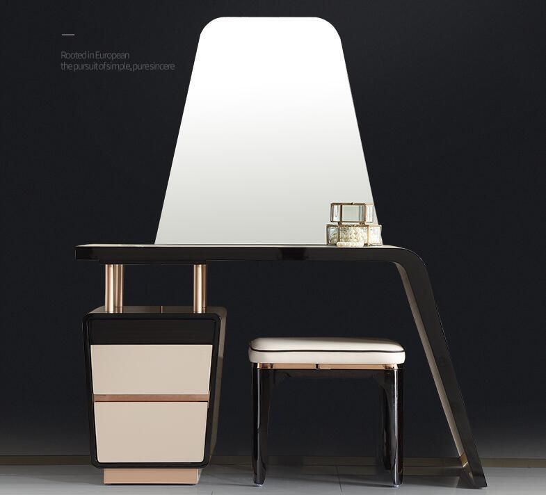 Dresser and Nightstand European Luxury Furniture Modern White Vanity Dressing Table with Mirror