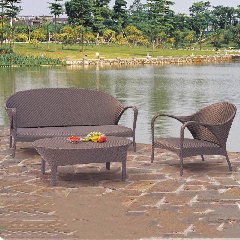 Dark Color Rattan Outdoor Bamboo Look Hand Made Wholesale Coffee Shop Furniture