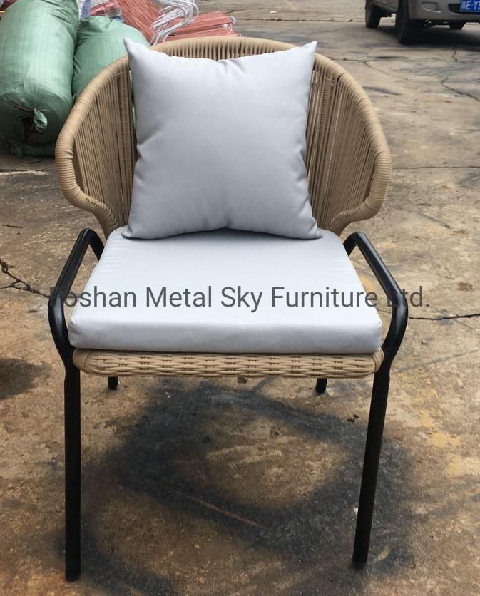 Outdoor Metal Rattan Wicker Rope Garden Hotel Restaurant Courtyard Chair