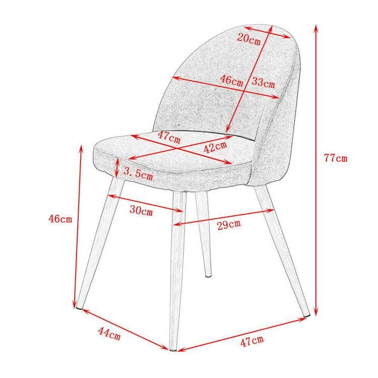 New Design Wholesale Modern Home Furniture Living Room European Metal Legs Dining Chair with Velvet Fabric