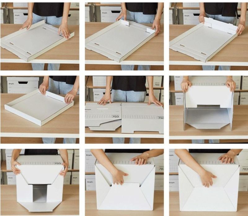 Paper Storage Box File Book Carton Storage Box with Lid Box Storage Sorting Box Sorting Bag Household Carton