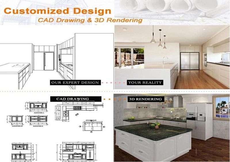 Customized Design Assemble Kitchen Cabinet Set with Lights