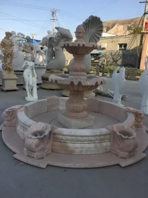 Classic Design Natural Yellow Marble Stone Fountain for Garden Outdoor Decoration