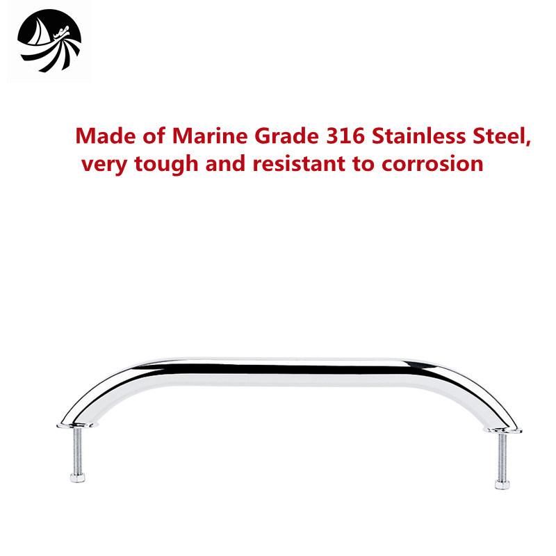 Stainless Steel 316 Grab Handle Door Handrail Grip Rail Grab Bar Handle with Bolt Boat Hatch Marine Yacht Bathroom Hardware 305mm