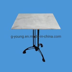 Polished Natural Square European Style White Marble Top Dining Table