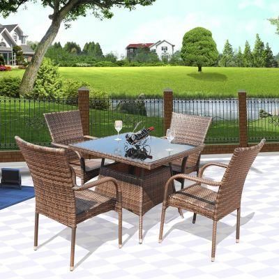 Factory Price Outdoor Furniture PE Rattan Table and Chairs Wicker Garden Sets