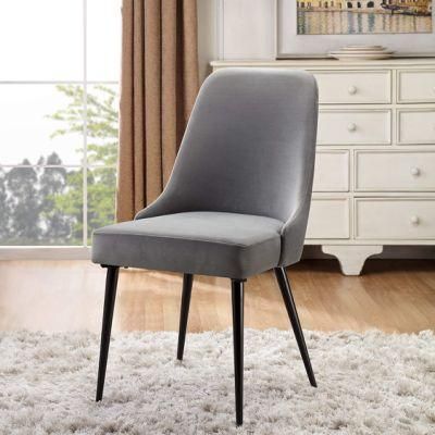 Free Sample Whole Sale Dining Chair Modern Hotel Fabric Chair Luxury Velvet Dining Chair with Wooden Leg