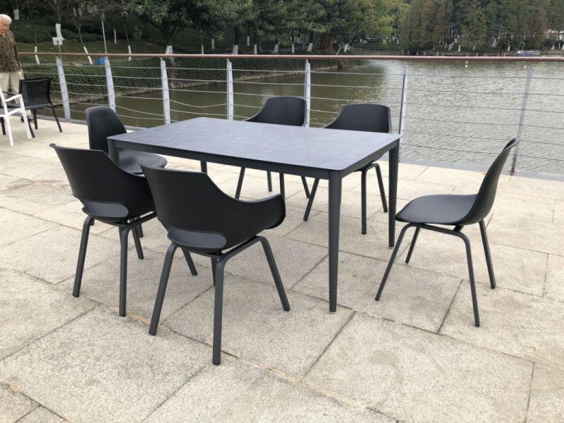 Manufacturer Aluminum OEM Customized Square 8 Seater Table Garden Furniture