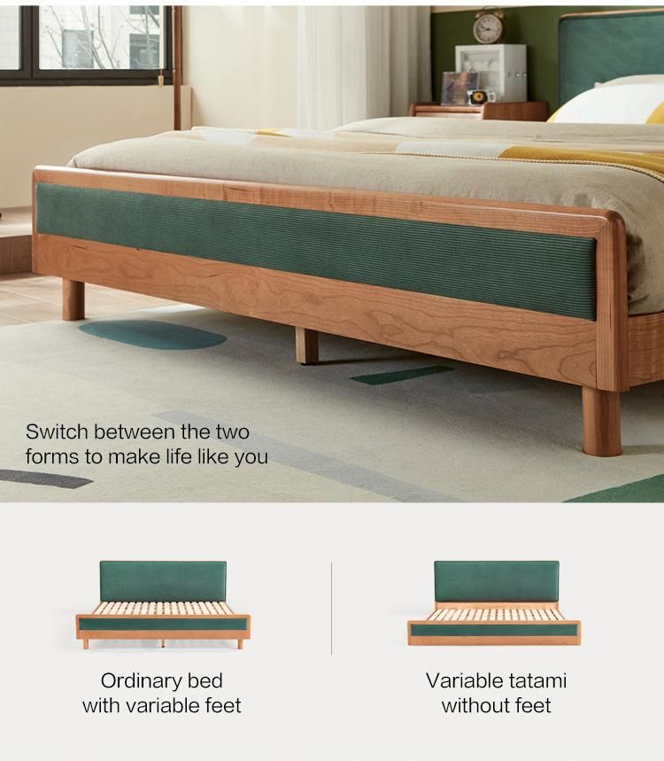 Linsy European Simple Double Beds Solid Wood King Queen Size Bed Yt4a