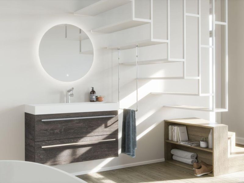 Manufacture European Style Bathroom Vanity Bathroom Cabinet with Ceramic Sink&LED Intelligent Mirror