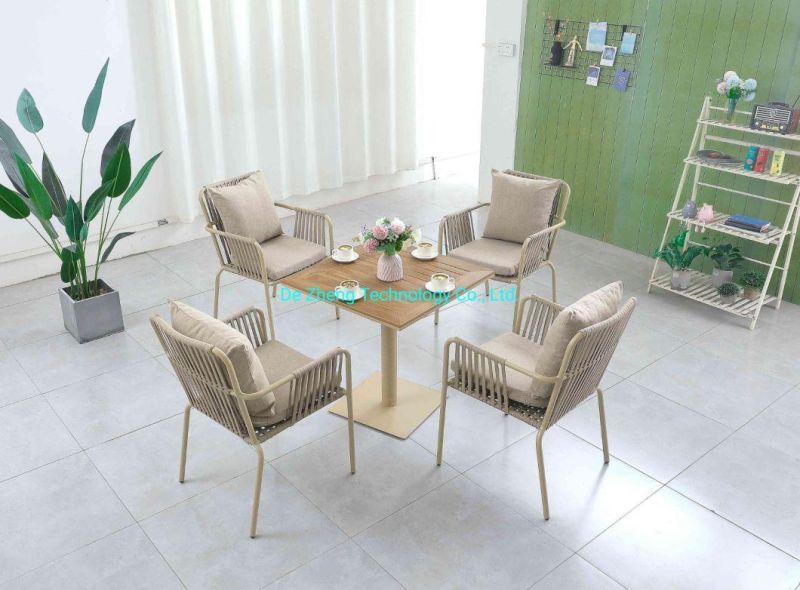 Hot Selling Outdoor Furniture Factory Agent European Design Modern Steel Versatile Table Aluminum Sintered Marble Table Set