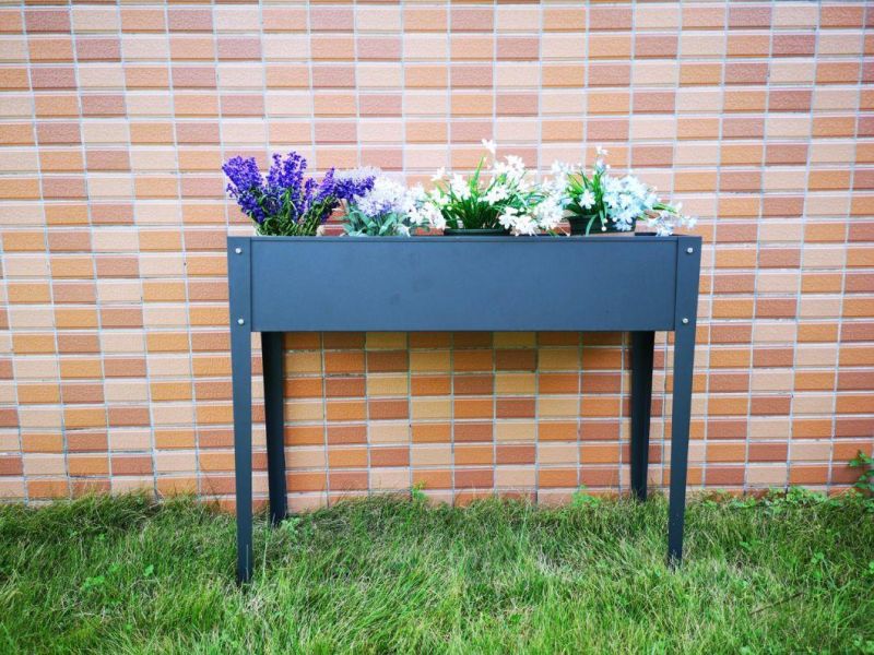 Square Raised Garden Bed Kit Outdoor Metal Planter Grow Box, DIY Planter Box Raised Bed Planter