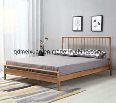The Nordic White Oak Double Japanese Adult Bed All Solid Wood Bedroom Furniture Wholesale (M-X3637)