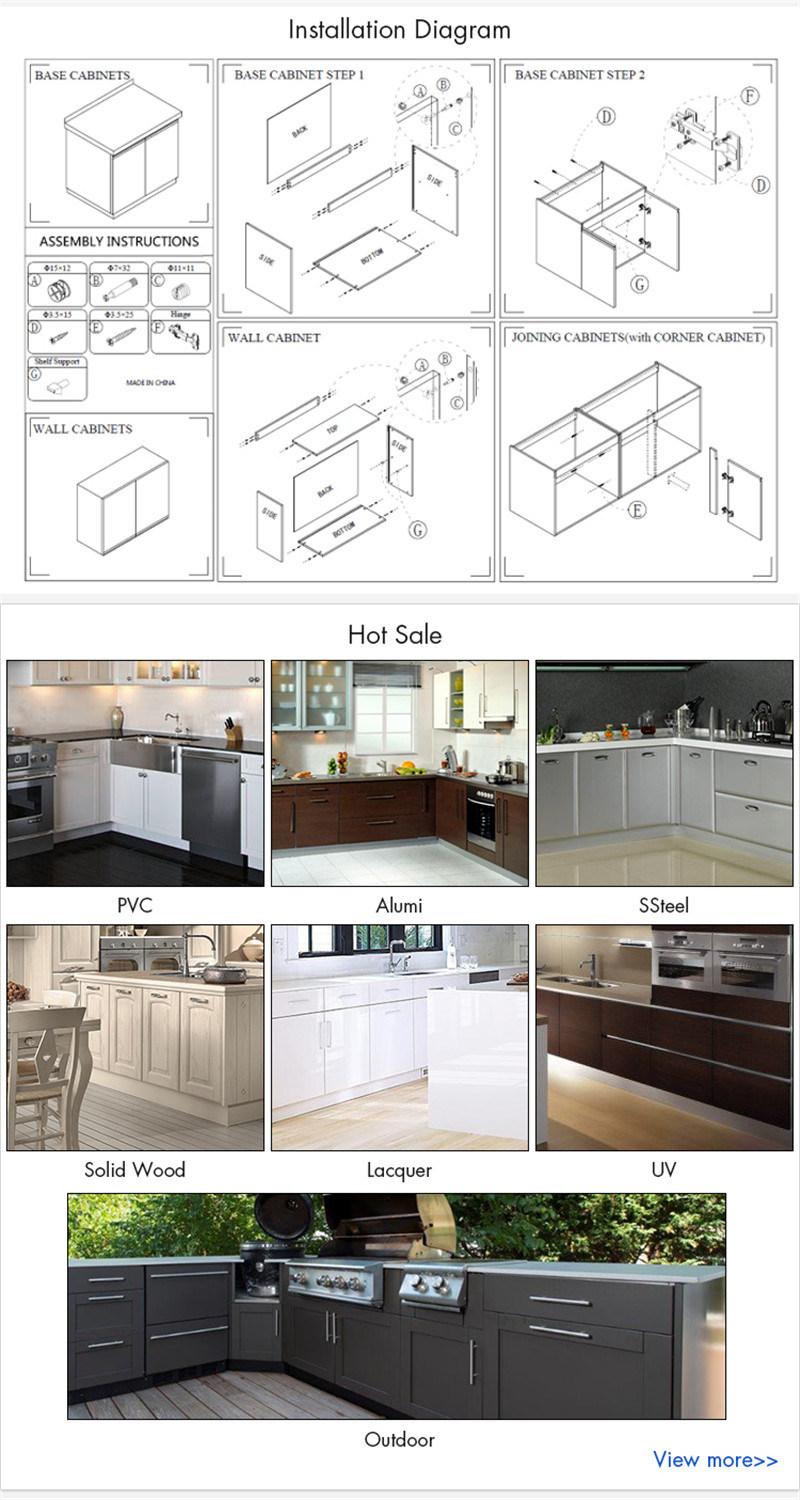 European Style 3D/4D Design Kitchen Cabinets with Aluminum Frame Glass Design Kitchen Cabinet