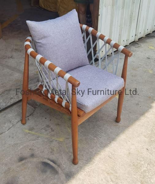 Outdoor Teak Rope Garden Hotel Villa Patio Rattan Wooden Chair