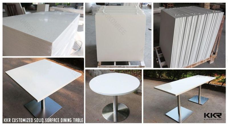 Kingkonree Customized Artificial Quartz Stone Solid Surface Dining Table