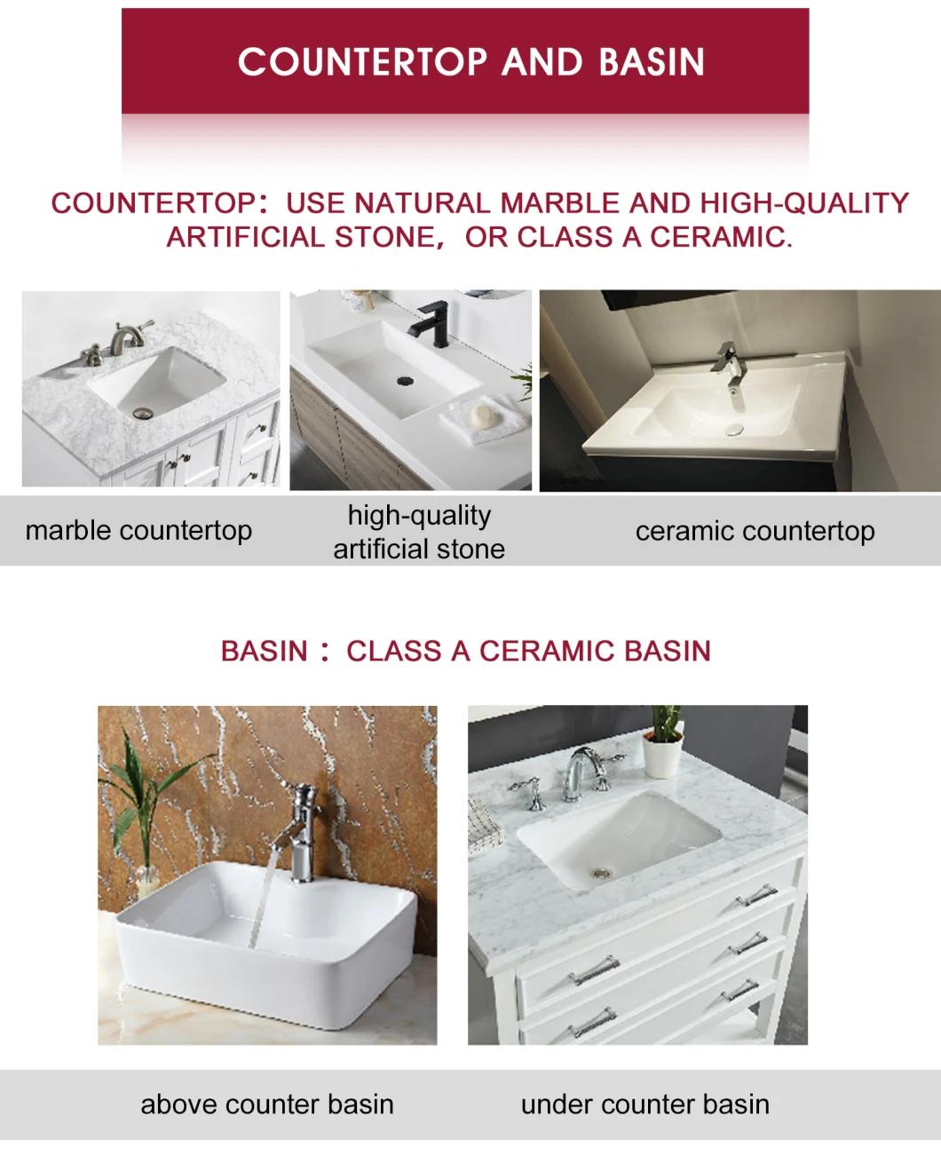 European Sanitary Ware Melamine Bathroom Vanity with LED Mirror