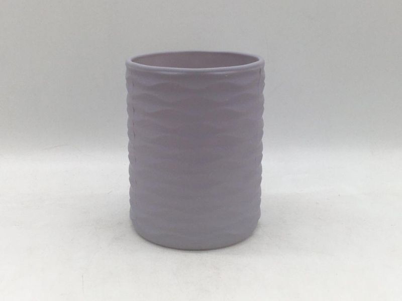 Cylinder Glass Candle Holder with Different Spray Color