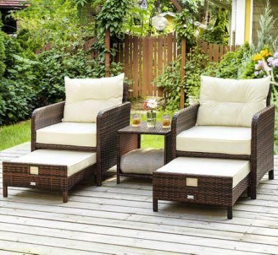Outdoor Furniture Garden 5PCS Rattan Set Sofa and Table