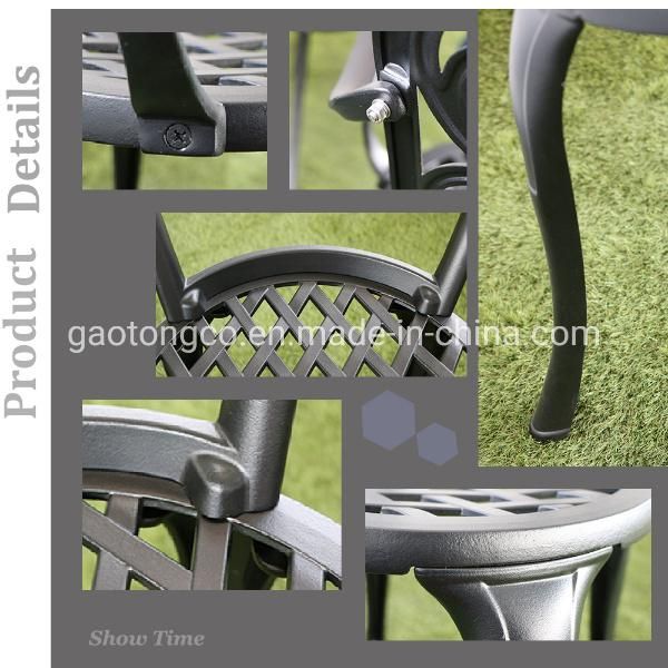Luxury Aluminum Patio Dining Set Outdoor 6 Seats Cast Aluminium Garden Furniture