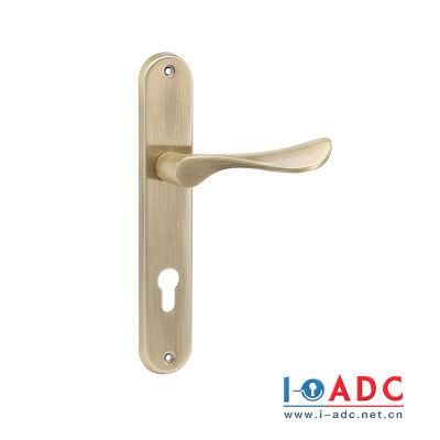 Furniture Accessories Main Door Hardware Home Lock Room Aluminium Alloy Door Lever Handle with Iron Long Plate