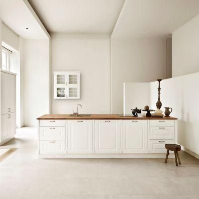 European Style New Design Island Home Furniture White Lacquer Fitted Kitchen Cabinet