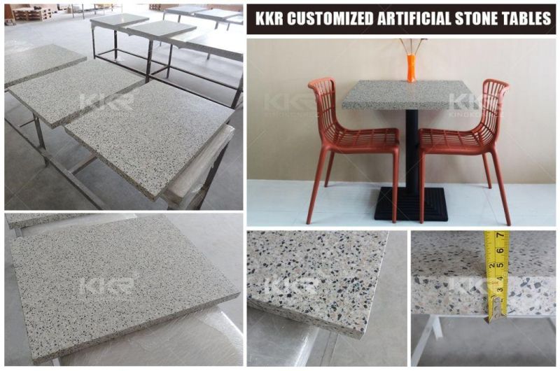 Kingkonree Customized Artificial Quartz Stone Solid Surface Dining Table