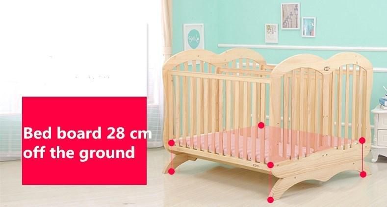 Solid Wood Baby Cot Crib Toddler Bed for Twins