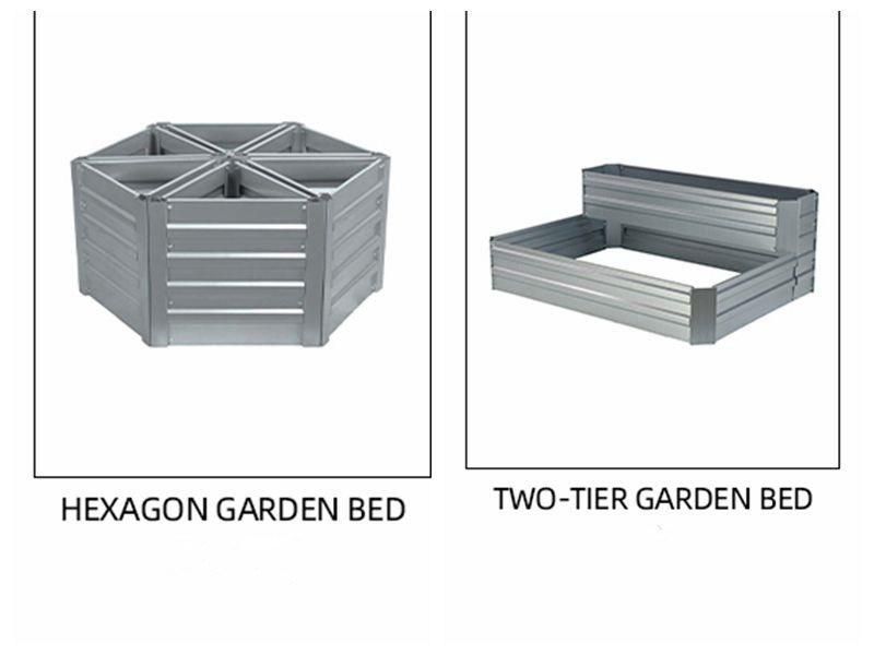 Rectangular Style Galvanized Steel Raised Garden Bed - 120X120X84cm