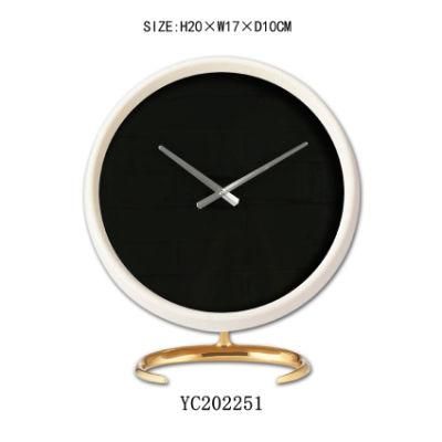 Modern Cheap Promotion OEM Antique Round Simple Metal Fashion Quartz Table Desk Clock