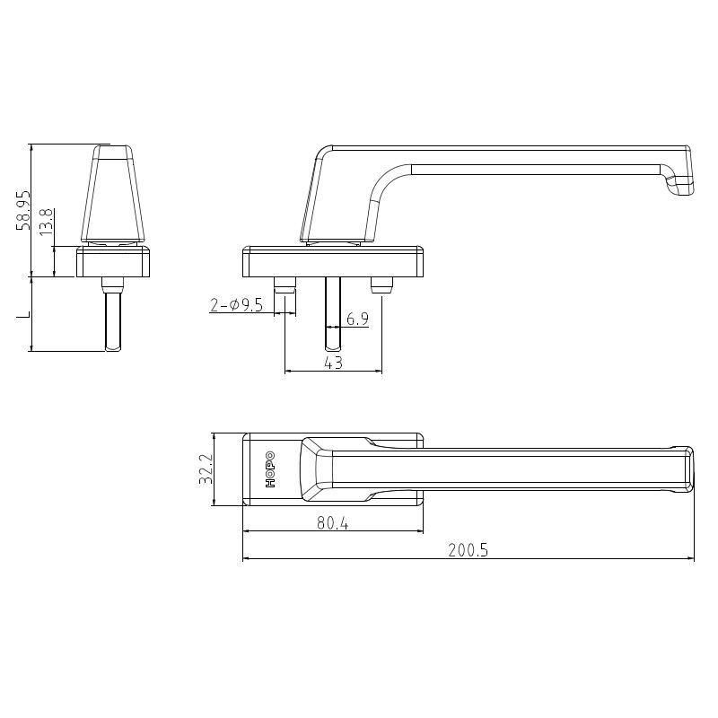 Aluminum Alloy Handle for Fold Sliding Door Side-Hung Door