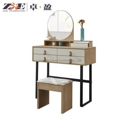 Home Decoration Bedroom Furniture Set MDF Dressers 4 Drawers Simple Makeup Dressing Table with LED Mirror