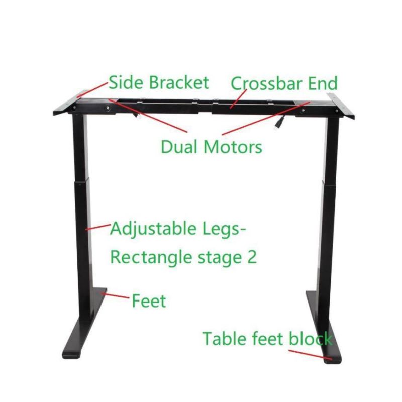 Wholesale Sit Standing European Natural Style Office Height Adjustable Desk with Tray