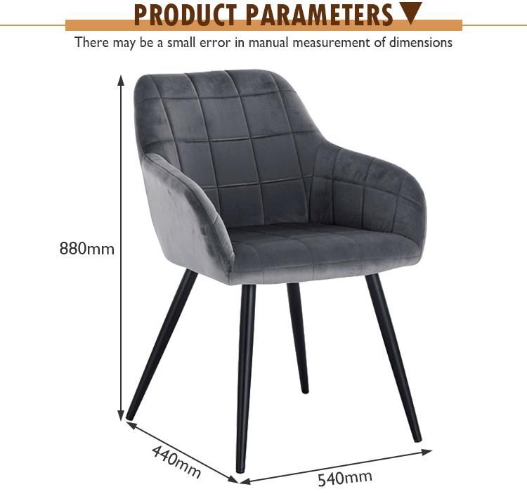 European Design Dining Room Furniture with Metal Leg Ergonomic Home Furniture Chair