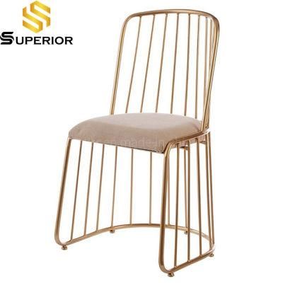 New Design Italian Style Gold Metal Dining Chair for Home