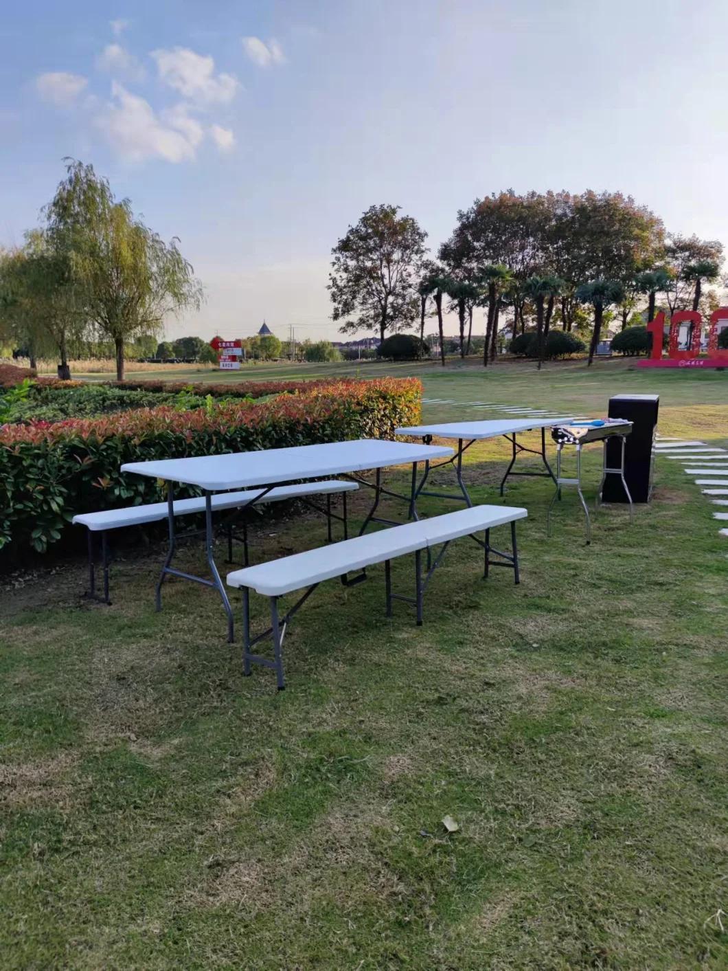 Value Price China Supply Factory Plastic Garden Outdoor Folding Table in 6FT 180X74X74 Cheapest Vendor in Outdoor Garden Camping Plastic Foldable