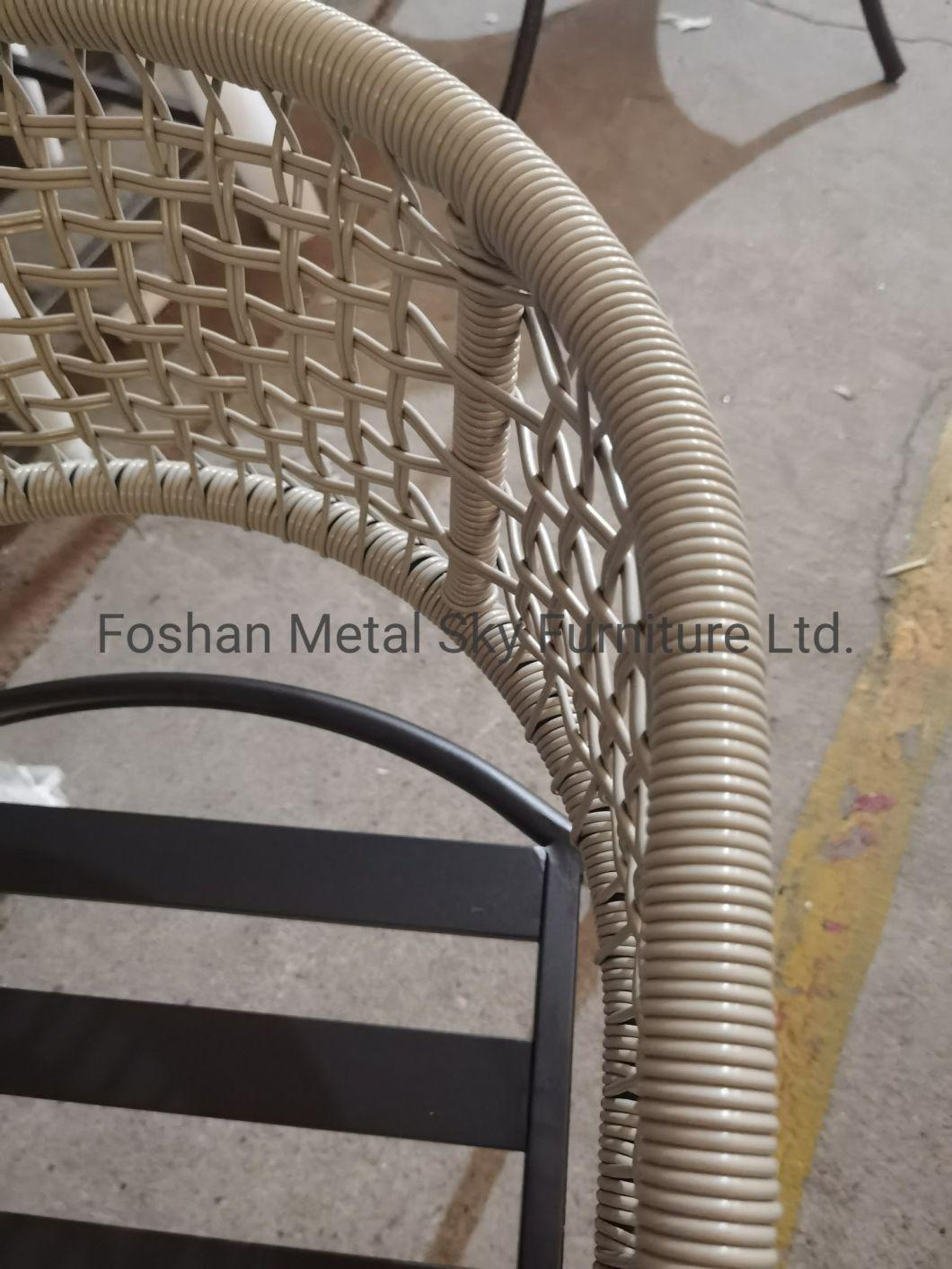 Outdoor Rattan Wicker Rope Metal Garden Hotel Restaurant Aluminum Chair