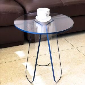 Factory Wholesale Mini Acrylic Elegant Coffee Table Blue Acrylic Coffee Table
