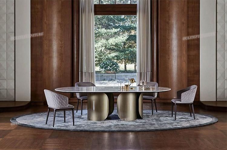 Gold Brass Metal Frame Dining Table for Home Furniture