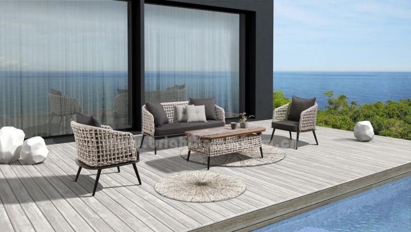 Aluminium PE Rattan Weaving Outdoor Sofa Furniture