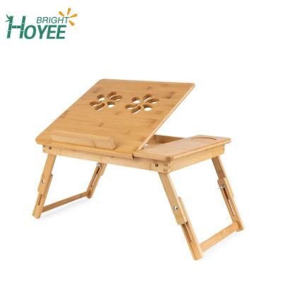 Foldable Breakfast Serving Bed Table with Adjustable Legs for Kids, Adults