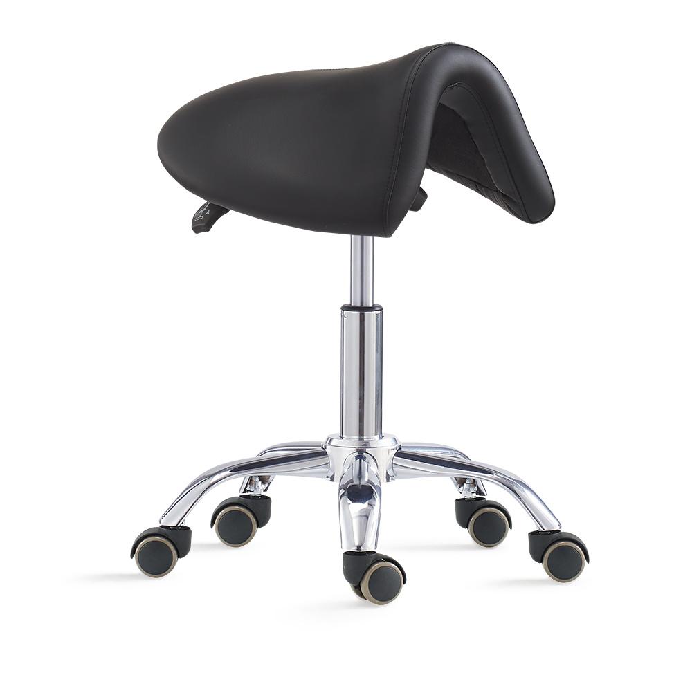 Adjustable Height Hydraulic Rolling Saddle Stool with Wheels