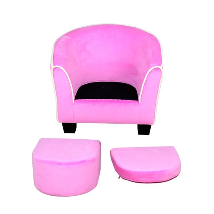 Europe Style Kids Tub Chair with Footstool/Kids Sofa for Living Room Furniture