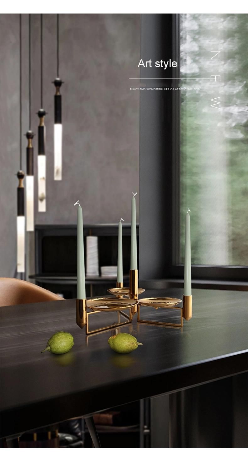 Light Luxury Romantic Candle Holder Decoration European Living Room Dining Table Candle Light Dinner Metal Candlestick Ornaments